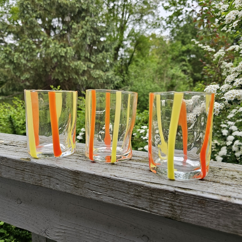 Alessandro Coppola Orange Goto Glasses Set of 3